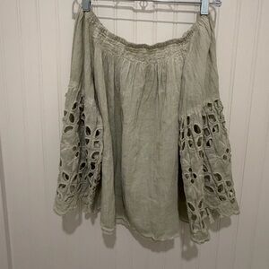 Ruby Yaya Off-Shoulder Blouse with Eyelet Sleeves boho romantic